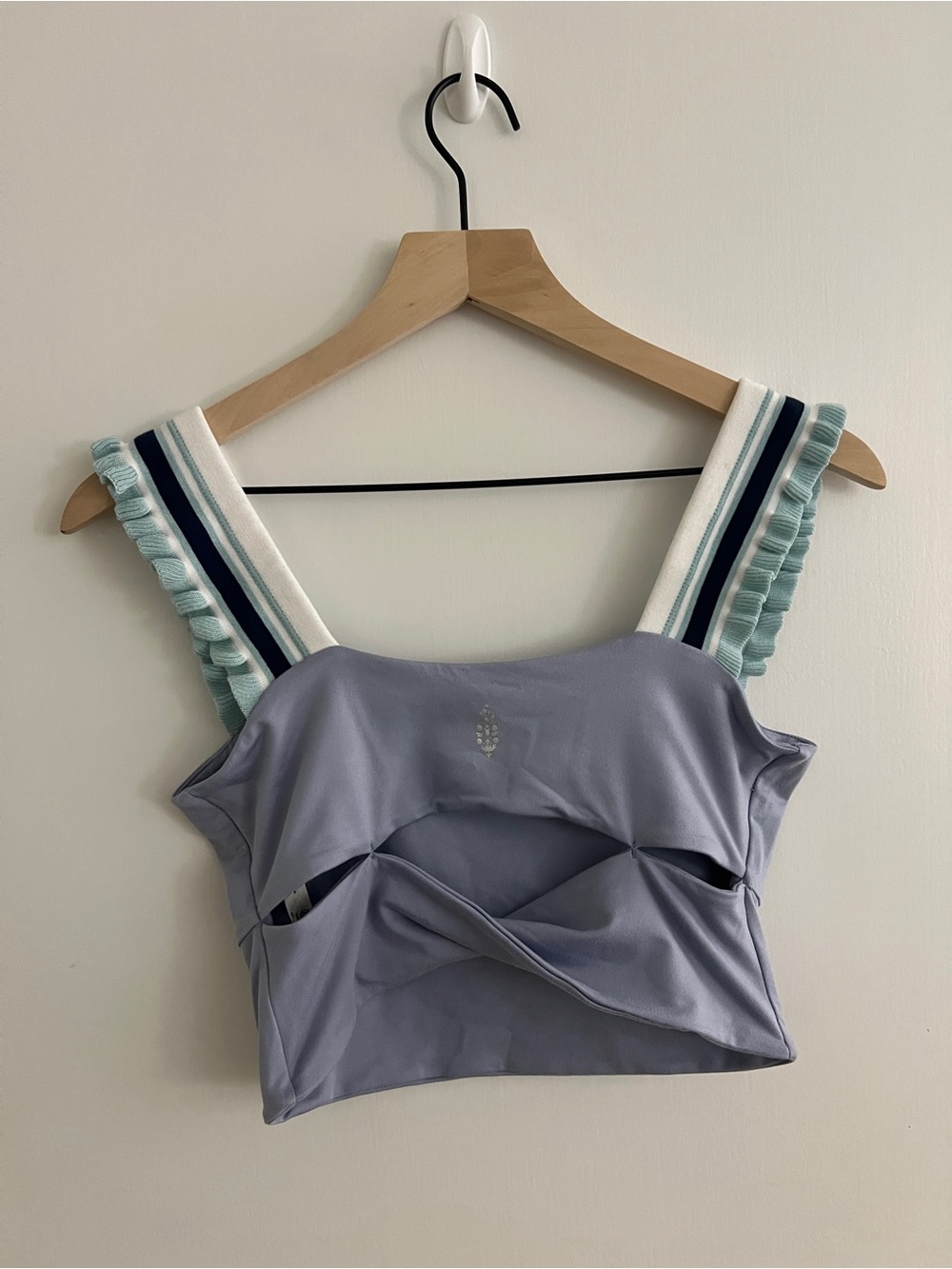 FP Movement by Free People Lavender Crop Tank with Striped Ribbon Straps - Picture 6 of 11
